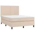 cadre de lit avec matelas Cappuccino 140x200 cm