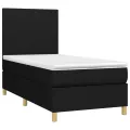 cadre de lit avec matelas et LED Noir 80x200cm Tissu