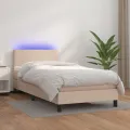 cadre de lit matelas et LED Cappuccino 80x200cm