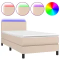 cadre de lit matelas et LED Cappuccino 80x200cm