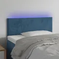 Tête de lit à LED Bleu foncé 100x5x78/88 cm Velours
