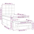 cadre de lit avec matelas Bleu 100x200 cm Tissu