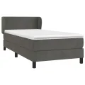 cadre de lit et matelas Gris foncé 90x190 cm Velours