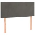 cadre de lit et matelas Gris foncé 90x190 cm Velours