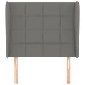 Tête de lit avec oreilles Gris foncé 103x23x118/128 cm Tissu