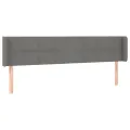 Tête de lit à LED Gris foncé 203x16x78/88 cm Tissu