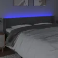 Tête de lit à LED Gris foncé 203x16x78/88 cm Tissu