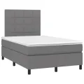 cadre de lit et matelas et LED Gris foncé 120x200 cm