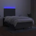 cadre de lit et matelas et LED Gris foncé 120x200 cm