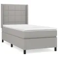 cadre de lit avec matelas Gris clair 100x200cm Tissu