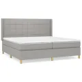 cadre de lit avec matelas Gris clair 200x200cm Tissu