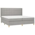 cadre de lit avec matelas Gris clair 200x200cm Tissu