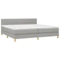 cadre de lit matelas LED Gris clair 200x200 cm Tissu