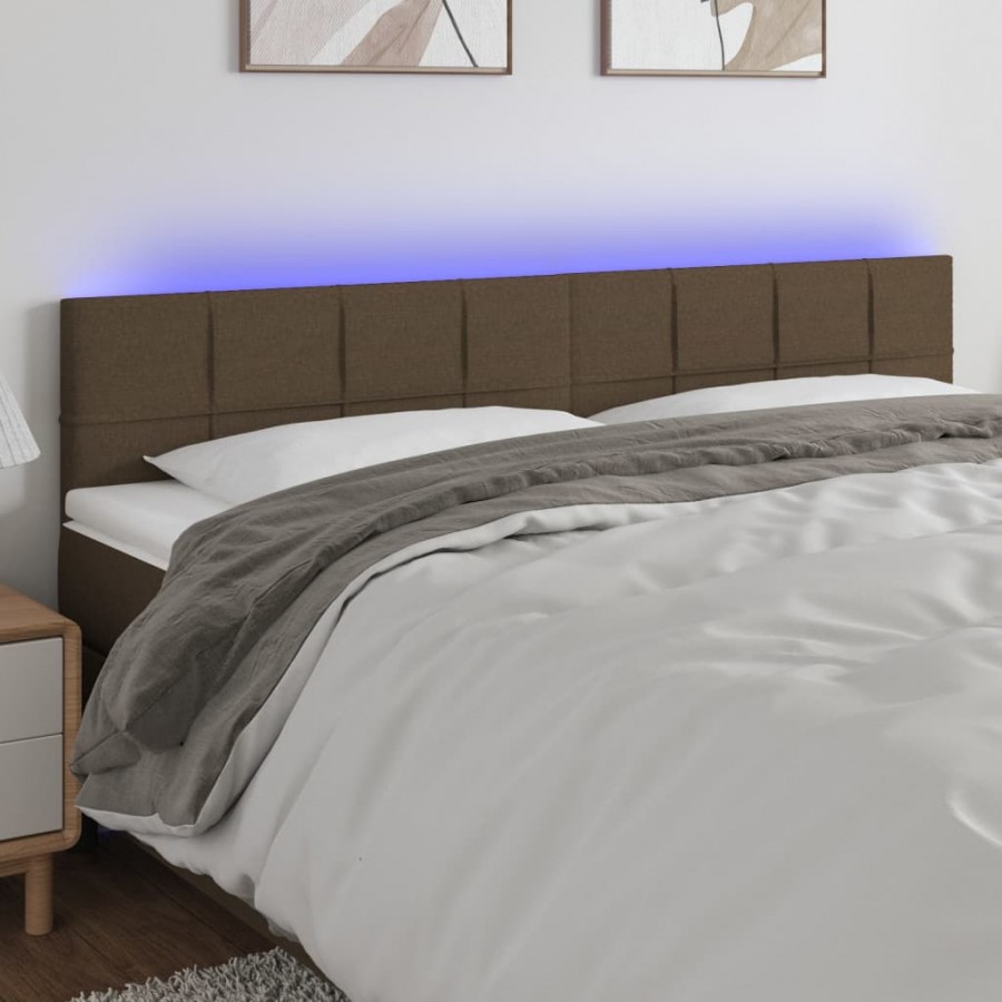 Tête de lit à LED Taupe 160x5x78/88 cm Tissu