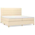 cadre de lit avec matelas Crème 200x200 cm Tissu