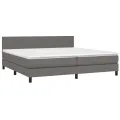 cadre de lit avec matelas et LED Gris 200x200 cm