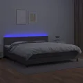 cadre de lit avec matelas et LED Gris 200x200 cm