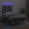 cadre de lit avec matelas et LED Gris 100x200 cm