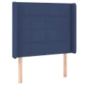 Tête de lit à LED Bleu 93x16x118/128 cm Tissu