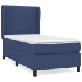 cadre de lit avec matelas Bleu 90x200 cm Tissu