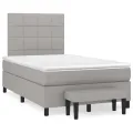 cadre de lit avec matelas Gris clair 120x200cm Tissu
