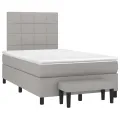 cadre de lit avec matelas Gris clair 120x200cm Tissu