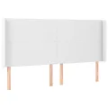 Tête de lit avec oreilles Blanc 163x16x118/128 cm Similicuir
