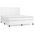 cadre de lit avec matelas Blanc 160x200cm Similicuir