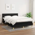 cadre de lit avec matelas Noir 140x200 cm Tissu
