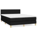 cadre de lit avec matelas Noir 140x200 cm Tissu