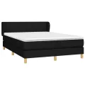 cadre de lit avec matelas Noir 140x200 cm Tissu