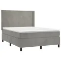 cadre de lit matelas et LED Gris clair 140x190 cm