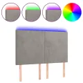Tête de lit à LED Gris clair 144x5x118/128 cm Velours
