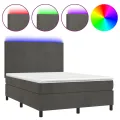 cadre de lit avec matelas LED Gris foncé 140x200 cm