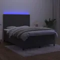 cadre de lit avec matelas LED Gris foncé 140x200 cm