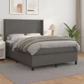 cadre de lit avec matelas Gris 140x190 cm Similicuir