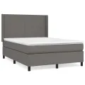 cadre de lit avec matelas Gris 140x190 cm Similicuir