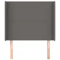 Tête de lit avec oreilles Gris 83x16x118/128 cm Similicuir