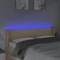 Tête de lit à LED Crème 147x16x78/88 cm Tissu