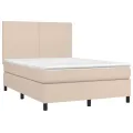 cadre de lit avec matelas LED Cappuccino 140x190 cm