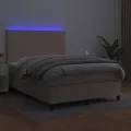 cadre de lit avec matelas LED Cappuccino 140x190 cm