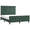 Cadre de lit avec tête de lit Vert foncé 140x200 cm Velours
