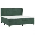 cadre de lit et matelas Vert foncé 200x200cm Velours