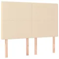 cadre de lit avec matelas Crème 140x190 cm Tissu
