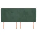 Tête de lit avec oreilles Vert foncé 163x23x118/128 cm Velours