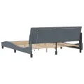 Cadre de lit avec lumières LED gris foncé 180x200 cm velours