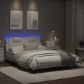 Cadre de lit avec lumières LED blanc 120x200 cm similicuir