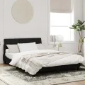 Cadre de lit avec lumières LED noir 140x190 cm velours