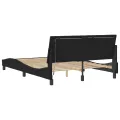 Cadre de lit avec lumières LED noir 140x190 cm velours