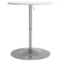 Table de bar blanc 60x60x90cm bois d'ingénierie et acier chromé